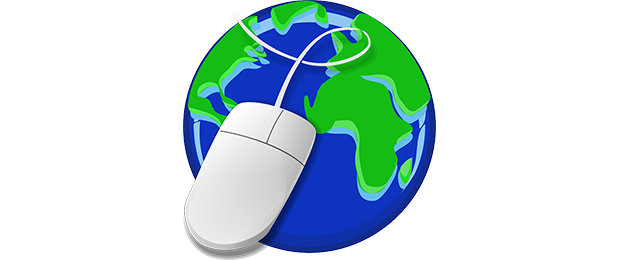 globe with a computer mouse