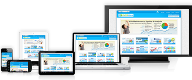 web page displayed on different devices