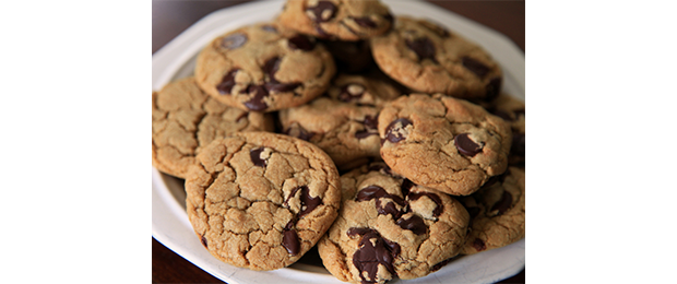 plate of chocolate chip cookies