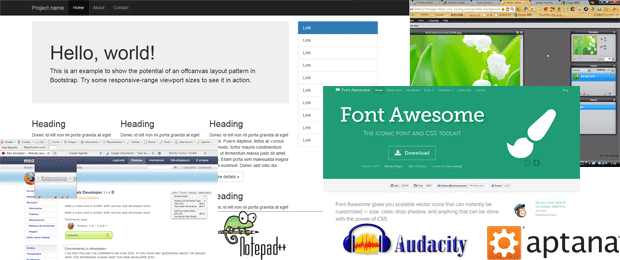 a collage of some web tools